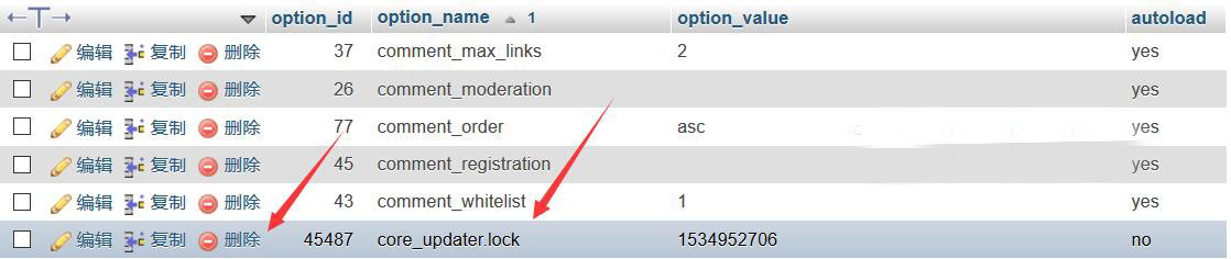 wordpress升级时提示”另一更新正在进行”的解决方法